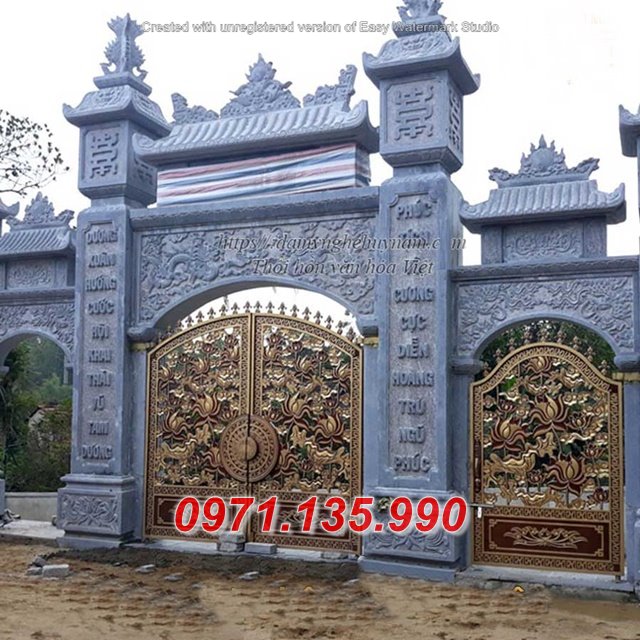 Kiến trúc đá - Mẫu cổng đình chùa miếu bằng đá đẹp