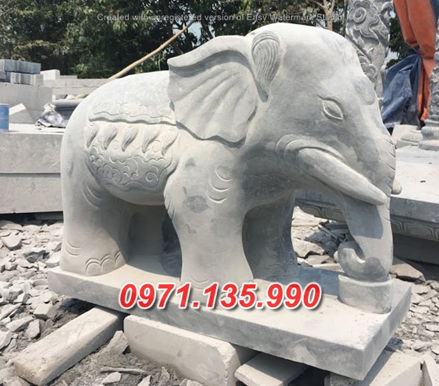 Mẫu Kiểu Voi đá đẹp - tượng linh vật voi đá thờ cúng đẹp