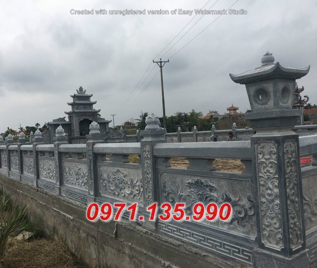 Mẫu Lan Can Tường Rào Đá- Khu Lăng Mộ Đá Đẹp Tại Yên Bái Tuyên Quang