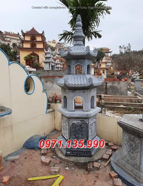 Mẫu Mộ Tháp Đá Đẹp - Bảo Tháp Đá - Xây Mộ Phật Tử Phật Giáo