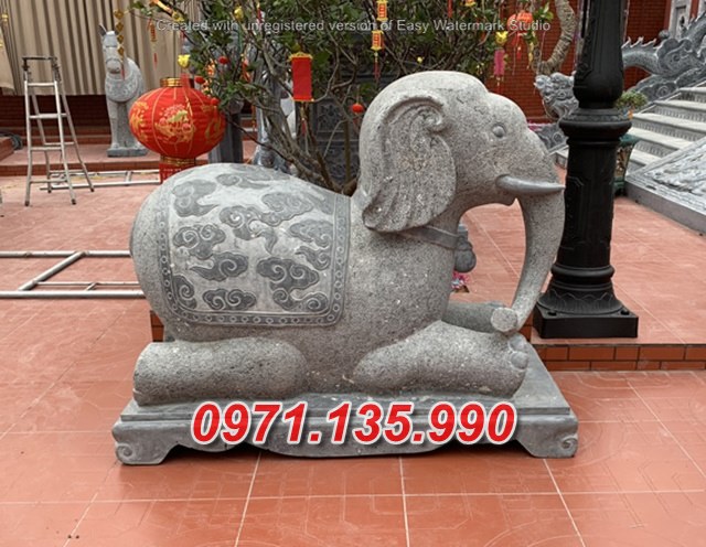 Mẫu TOP Voi đá đẹp - tượng linh vật voi đá thờ cúng đẹp
