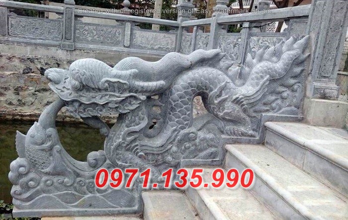 Mẫu chiếu rồng đá bậc thềm nhà thờ đình chùa miếu đẹp - Khánh Hoà Gia Lai