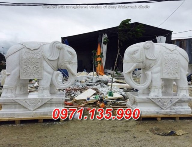 Mẫu kích thước Voi đá đẹp - tượng linh vật voi đá thờ cúng đẹp