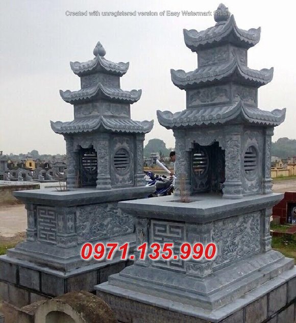 Mẫu mộ đá ba mái 3 đao bằng đá đẹp - lăng mộ mồ mả đá cất để cốt Thừa Thiên Huế Quảng Ngãi