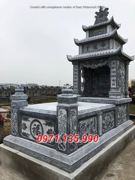 Mẫu mộ đá ba mái 3 đao bằng đá đẹp - mồ mả đá cất để cốt Quảng Ninh Hải Phòng