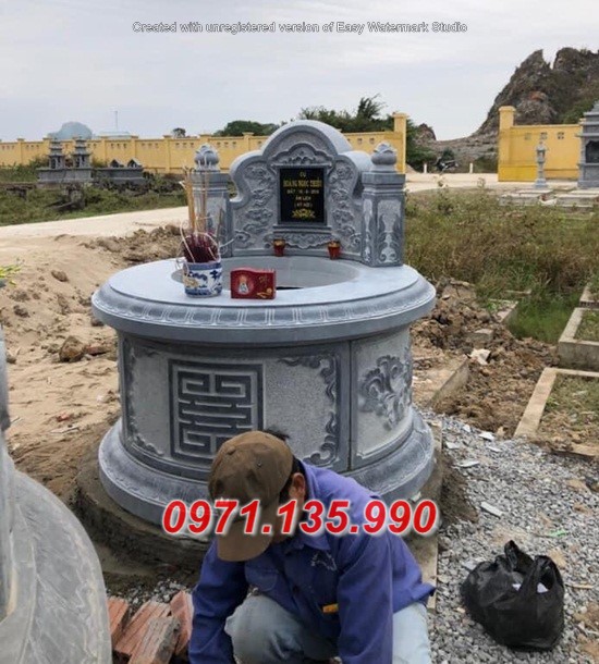 Mẫu mộ đá tròn đẹp - Lăng mộ mồ mả lục tròn đá bán Đắk Nông Lâm Đồng