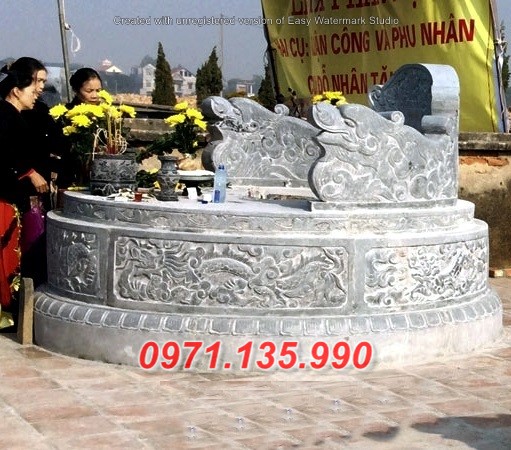 Mẫu mộ đá tròn đẹp - Lăng mộ mồ mả lục tròn đá bán TP Hồ Chí Minh Đồng Nai