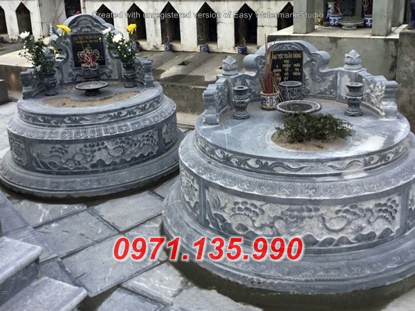 Mẫu mộ đá tròn đẹp - Lăng tháp mồ mả tròn đá bán Bình Thuận Vĩnh Phúc