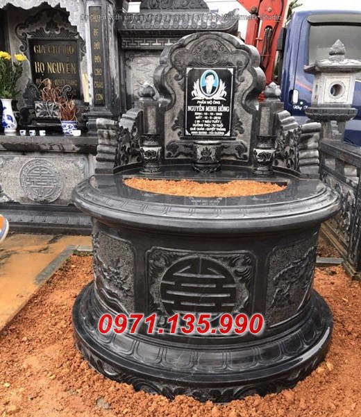 Mẫu mộ đá tròn đẹp - Lăng tháp mồ mả tròn đá bán Thừa Thiên Huế Quảng Ngãi