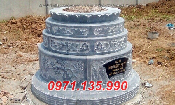 Mẫu mộ đá tròn đẹp - Lăng tháp mồ mả tròn đá bán Trà Vinh Ninh Thuận