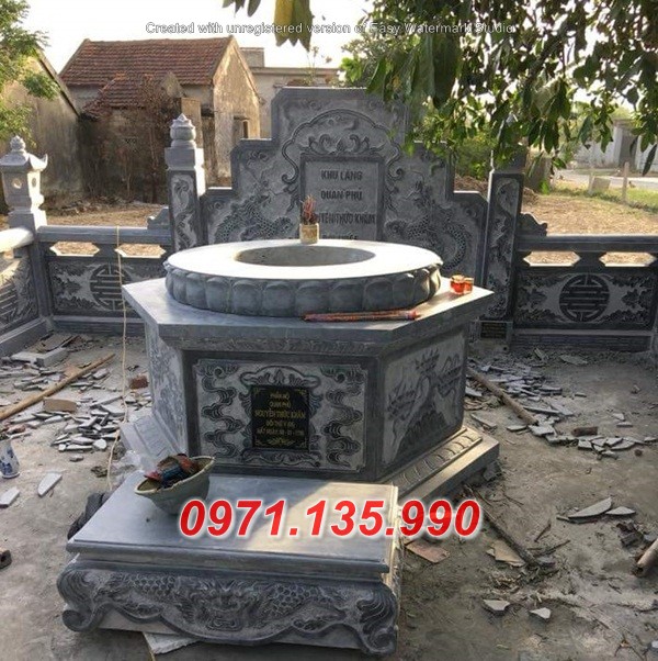 Mẫu mộ đá tròn đẹp - Lăng tháp mộ mồ mả lục tròn đá Quảng Ninh Hải Phòng