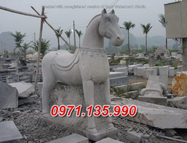 Mẫu ngựa đá phong thủy đẹp - mẫu linh vật đá thờ cúng đẹp