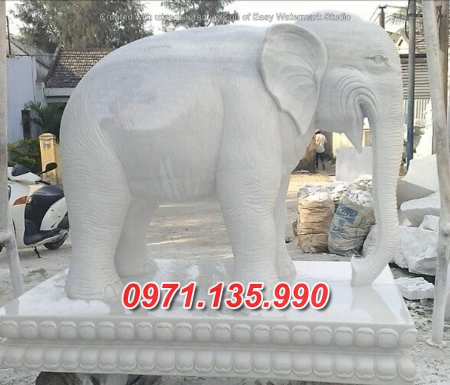 Mẫu voi đá đình chùa đẹp - tượng voi đá thờ cúng đẹp