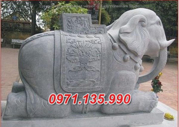 Mẫu voi đá miếu đẹp - tượng voi đá thờ cúng đẹp