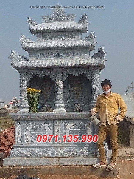 Mộ đôi liền bằng đá đẹp - Lăng mộ đá bố mẹ cất để cốt Bình Thuận Vĩnh Phúc