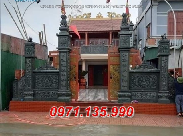 281 Cổng nhà thờ lăng mộ đá đẹp + Cổng tam quan tứ trụ bằng đá Bình Định Phú Yên