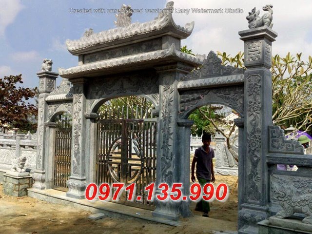 281 Cổng nhà thờ lăng mộ đá đẹp + Cổng tam quan tứ trụ bằng đá Hà Giang Lào Cai