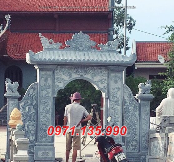 281 Cổng nhà thờ lăng mộ đá đẹp + Cổng tam quan tứ trụ bằng đá Ninh Bình Thanh Hoá
