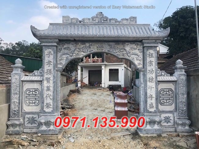 281 Cổng nhà thờ lăng mộ đá đẹp + Cổng tam quan tứ trụ bằng đá Tiền Giang Vĩnh Long