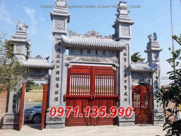 281 Cổng nhà thờ lăng mộ đá đẹp + Cổng tam quan tứ trụ bằng đá Yên Bái Tuyên Quang