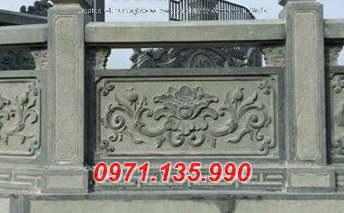 283 + Lan can bằng đá khối nhà thờ họ đẹp - Tường hàng rào khu lăng mộ  bằng đá Bắc Giang Bắc Ninh