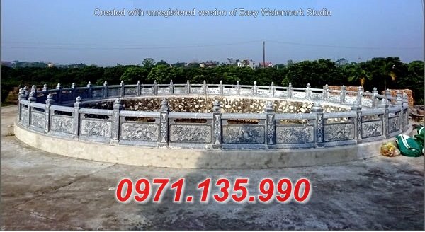 283 + Lan can bằng đá khối nhà thờ họ đẹp - Tường hàng rào khu lăng mộ  bằng đá Bình Định Phú Yên