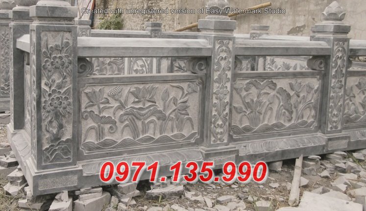 283 + Lan can bằng đá khối nhà thờ họ đẹp - Tường hàng rào khu lăng mộ  bằng đá Trà Vinh Ninh Thuận
