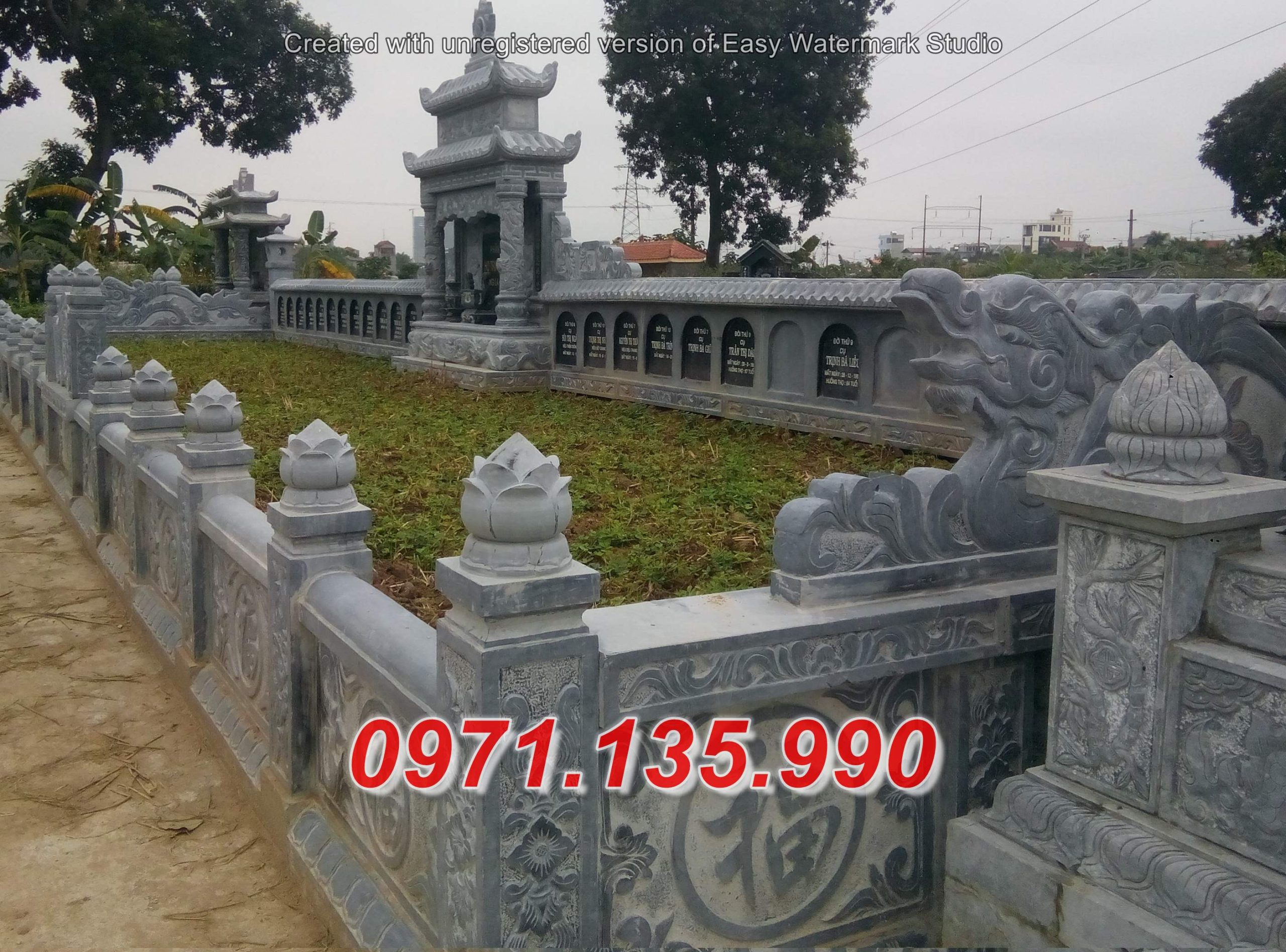 545 Lăng mộ đá khối đẹp cất giữ tro cốt - Mộ cao cấp nhà mồ bằng đá Phú Thọ Thái Nguyên