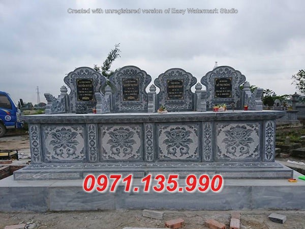 632 Mẫu mộ lăng bằng đá xanh - Lăng Mộ gia đình bằng đá đẹp
