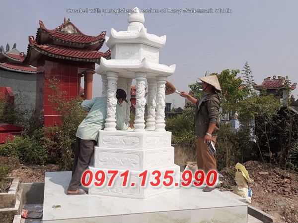 98 - Mộ mồ mả hình tròn bằng đá - Cất để tro cốt