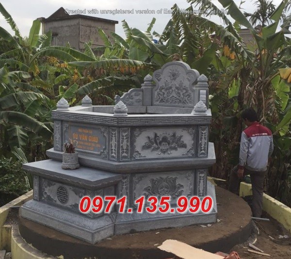 Mộ mồ mả gia đình hình tròn bằng đá - Mộ lục lăng Cất để tro cốt