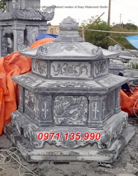 09 Mộ  lục lăng bằng đá khối đẹp hiện nay - Điện Biên