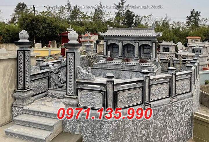 39 Mẫu mộ đá xanh ninh bình một mái đẹp Phú Thọ - Mộ đá khối