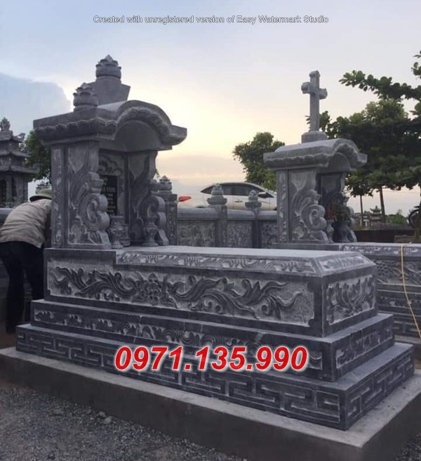 82 Bình Thuận Xây mộ đá khối một mái - mộ đá giá rẻ