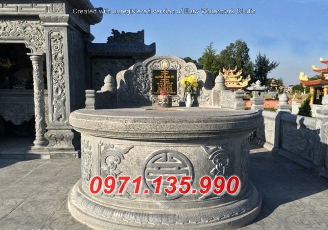 Long An báo giá mộ tròn bằng đá khối - mộ bà cô bằng đá ninh bình