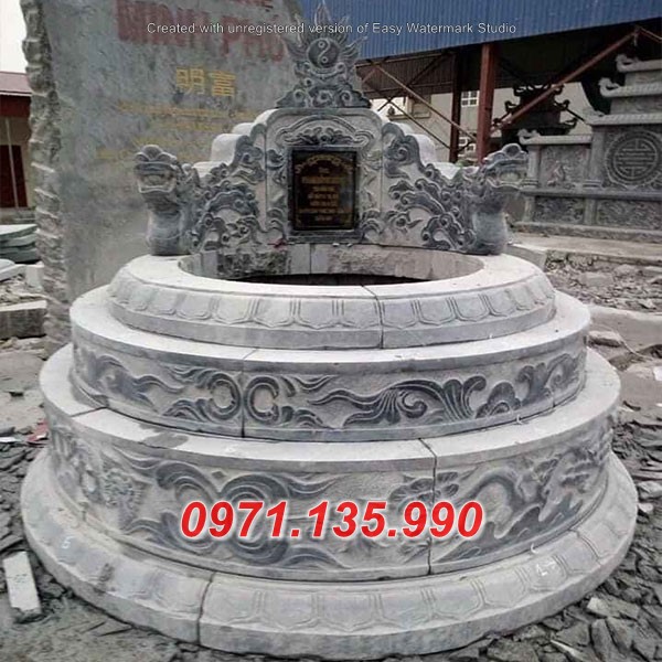 Long An báo giá mộ tròn bằng đá khối - mộ ba má bằng đá ninh bình