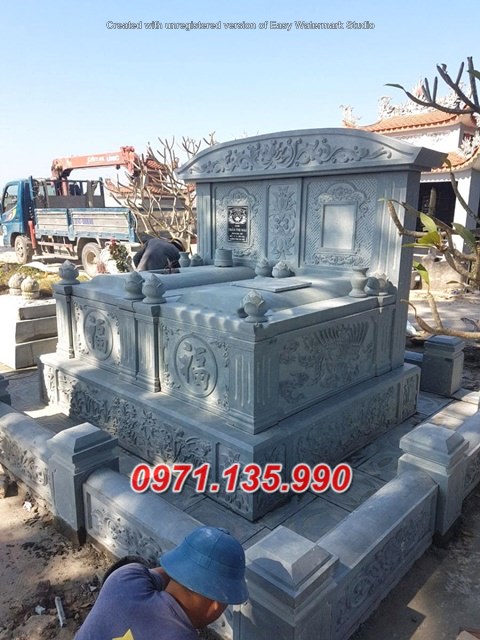 +020 Mẫu mộ đẹp song thân bằng đá + lăng mộ đá