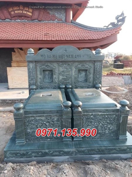 041+ Hậu giang mộ đôi đá xanh nguyên khối đẹp giữ tro cốt