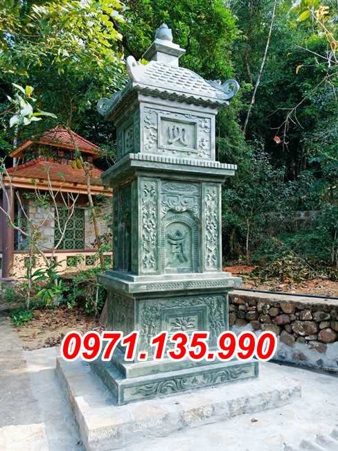 064 Mẫu mộ tháp đá xanh đẹp bán vĩnh long - tro cốt