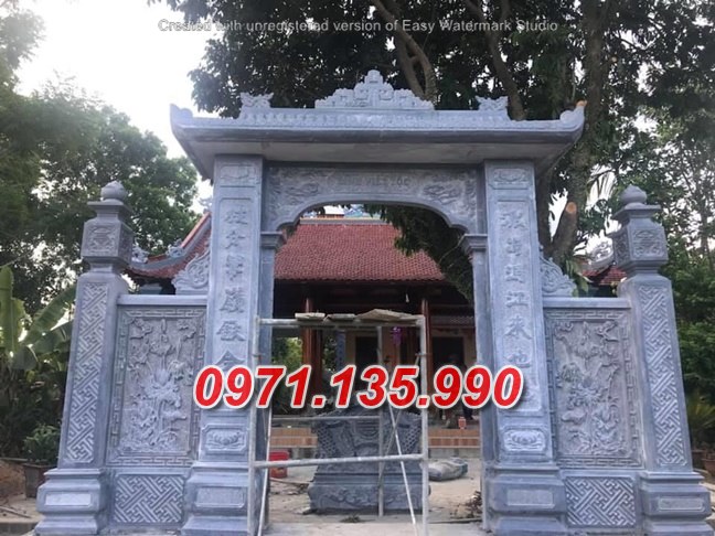 121# Mẫu cổng bằng đá khối xanh đẹp hiện nay