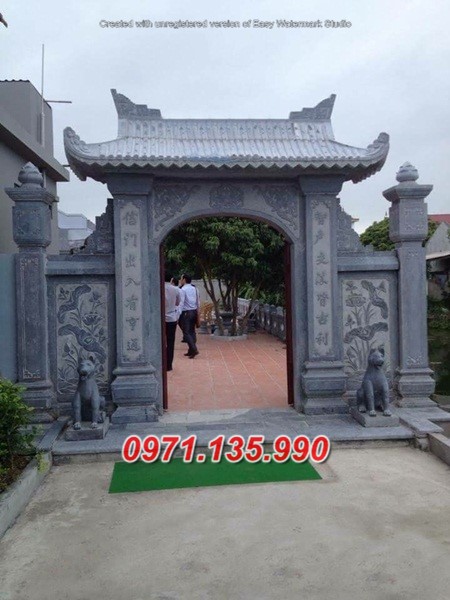 123# mẫu cổng nhà thờ họ bằng đá khối đẹp hiện nay