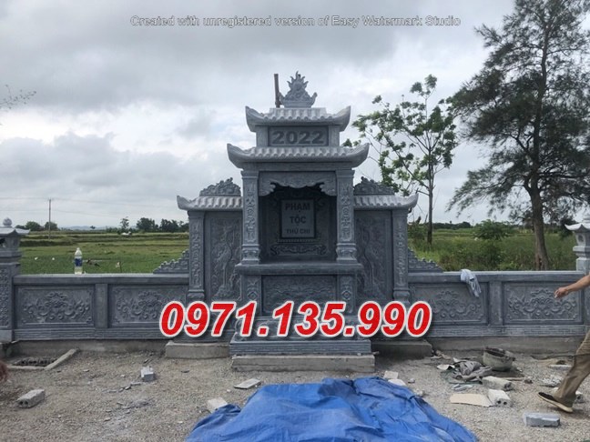 85- Mẫu cây hương đá thờ nghĩa trang gia tộc đẹp