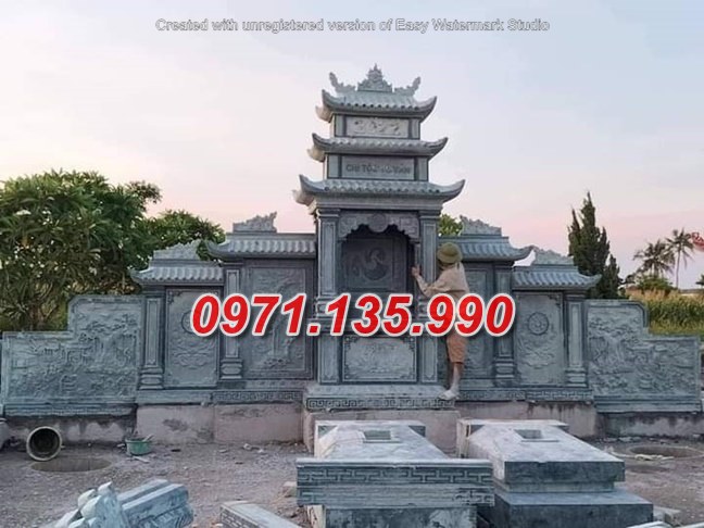 87- miếu thờ lăng mộ đá dòng họ - cây hương nghĩa trang đẹp