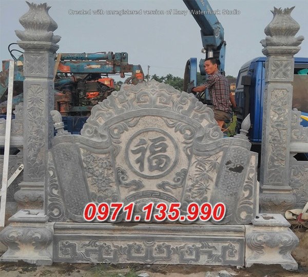 94~ mẫu bức bình phong lăng mộ bằng đá xanh đẹp