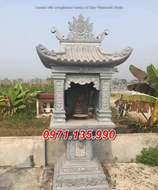 Mẫu cây hương đá thờ thần linh đẹp bằng đá đơn giản #108