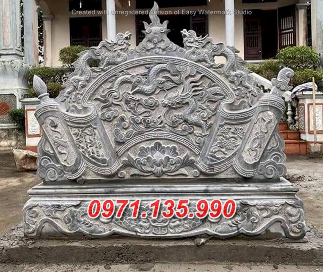 Mẫu cuốn thư từ đường bằng đá đẹp #117