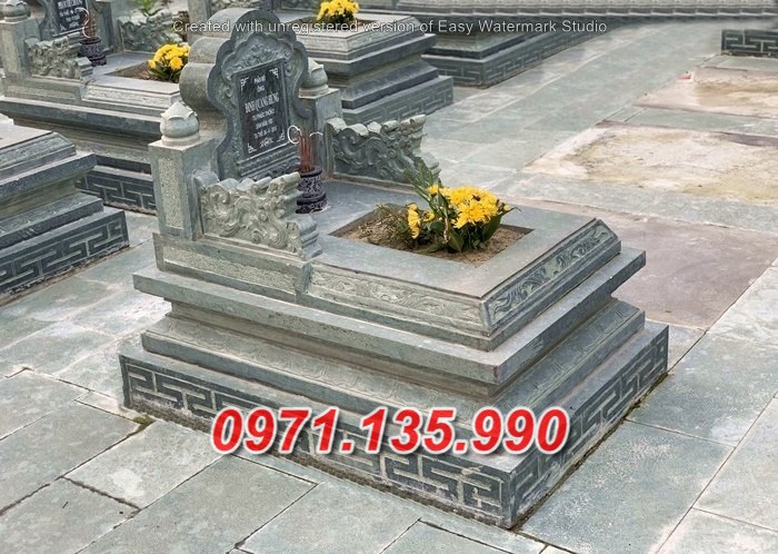 Mẫu mộ đẹp bằng đá xanh rêu +081 am thờ cốt đơn giản