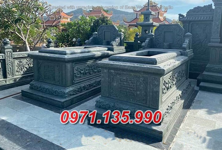 Mộ đá xanh rêu đẹp giữ tro cốt 040+ Tiền Giang