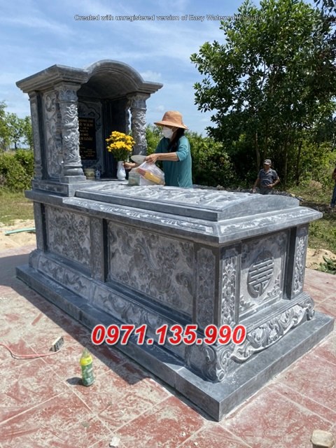 Ninh Thuận #9 giá mộ đá 1 một mái che đá xanh đơn giản