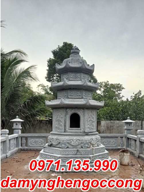 067 Mẫu mộ tháp bằng đá tự nhiên đẹp bán tại An Giang Cà Mau - để đựng hũ tro hài cốt